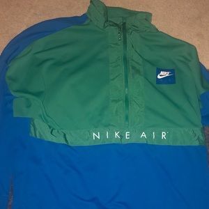 Authentic Nike air mens three quarter zip green and blue color way, nwot